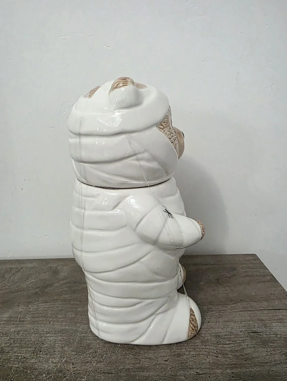 Halloween Creepy Critters Mummy Teddy Bear Canister Cookie Jar